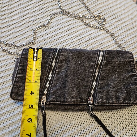 Zara Denim Small Crossbody Bag/Clutch with a removable chain strap - Picture 2 of 7